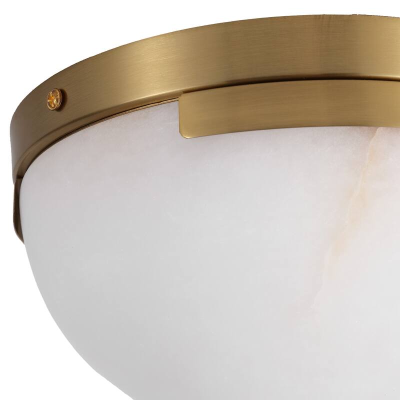 SAFAVIEH Couture Eddie Alabaster Flush Mount - 8"W x 8"D x 5"H