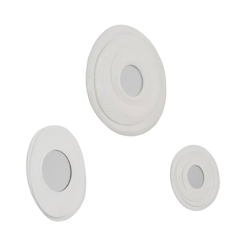 Resin Convex Round Mirror Set of 3 - Gray, 15", 17" - 25.0"