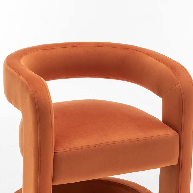 SEYNAR Modern Velvet E-Shaped Open Back Dining chair Set of 2