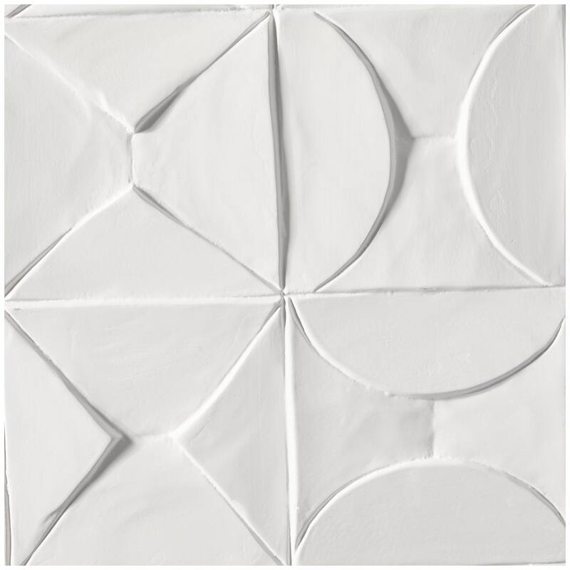 Wooden Geometric Handmade Intricately Carved Home Wall Decor - White - CosmoLiving by Cosmopolitan