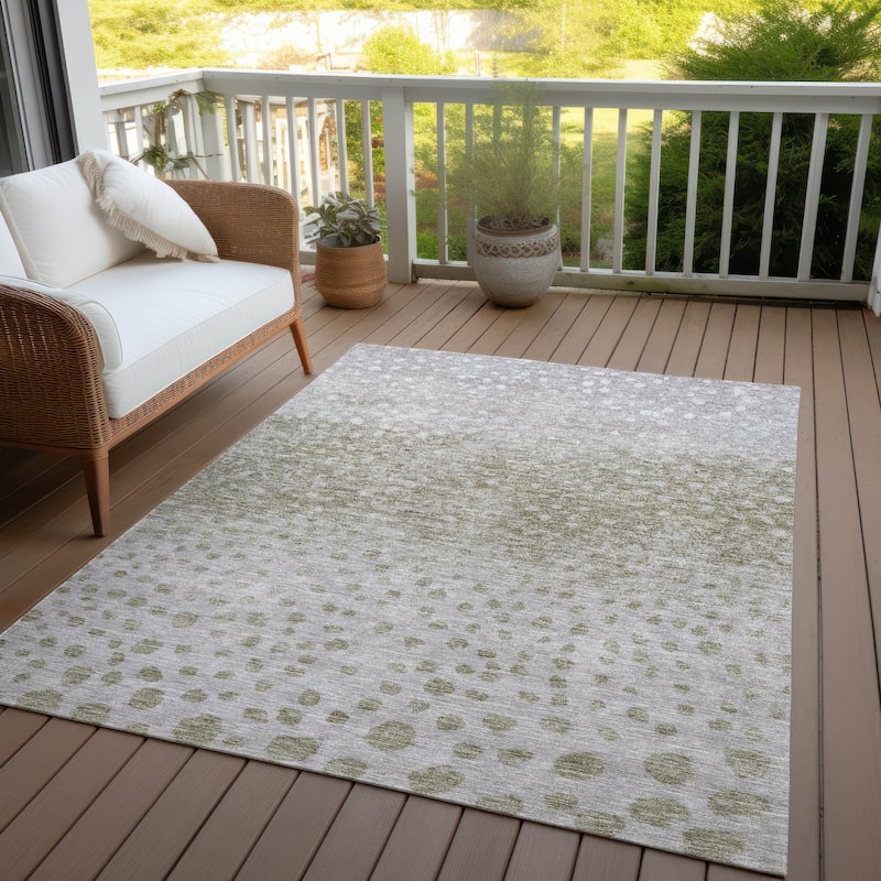 Machine Washable Indoor/ Outdoor Abstract Modern Chantille Rug