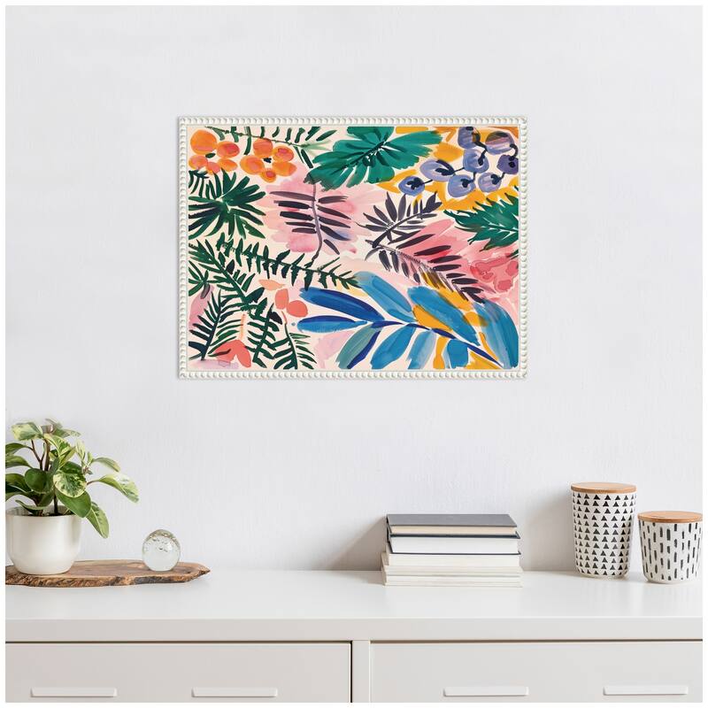 Kate and Laurel Sylvie Jungle Botanical Framed Canvas by Amy Lighthall
