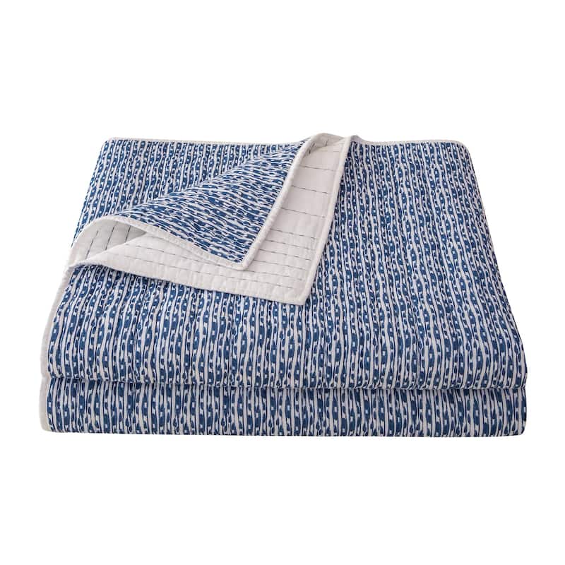 HiEnd Accents Staccato Indigo Reversible Quilt Set, 3PC