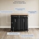 preview thumbnail 3 of 5, BELLEZE Black Wood Top Portable Kitchen Storage Cart/Island Rolling