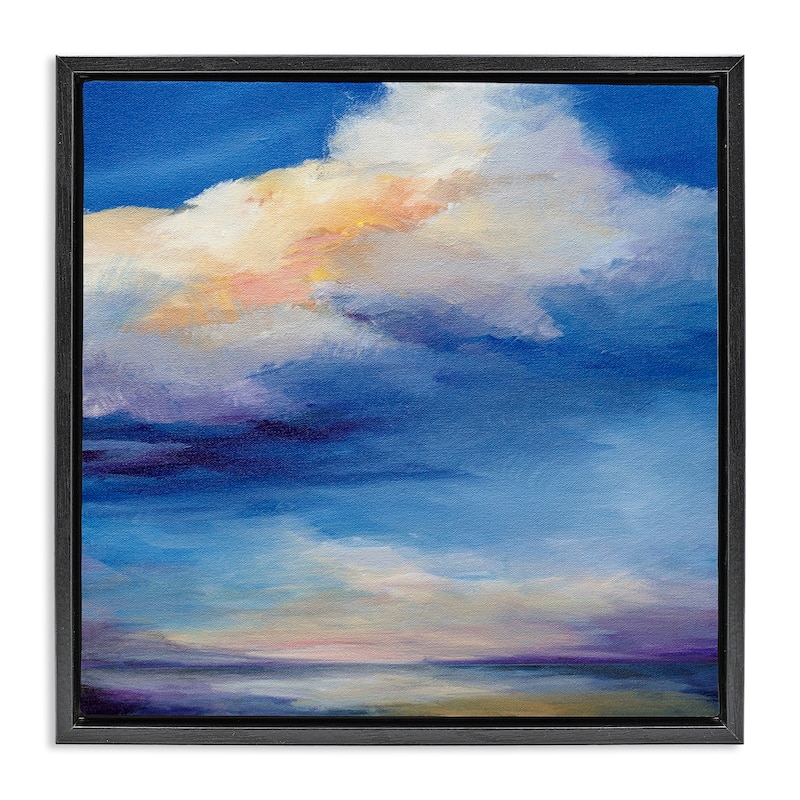 Stupell Pastel Clouds in Vivid Sky Framed Floater Canvas Wall Art Design By Karen Hale - 25 x 25 - Black
