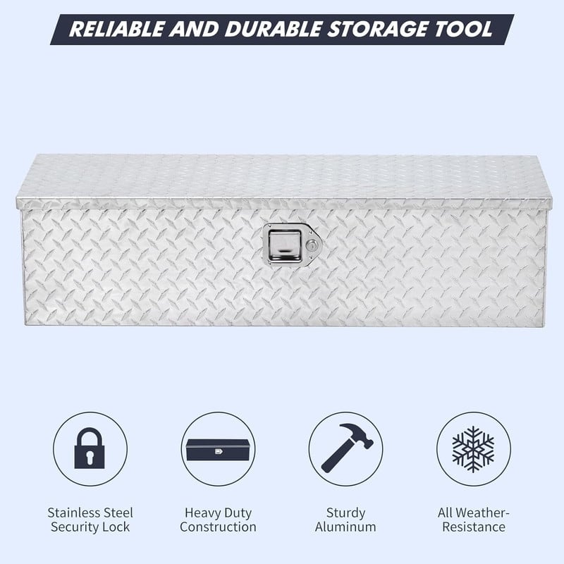 Aluminum Truck Bed Tool Box Heavy Duty with Sliding Shelf