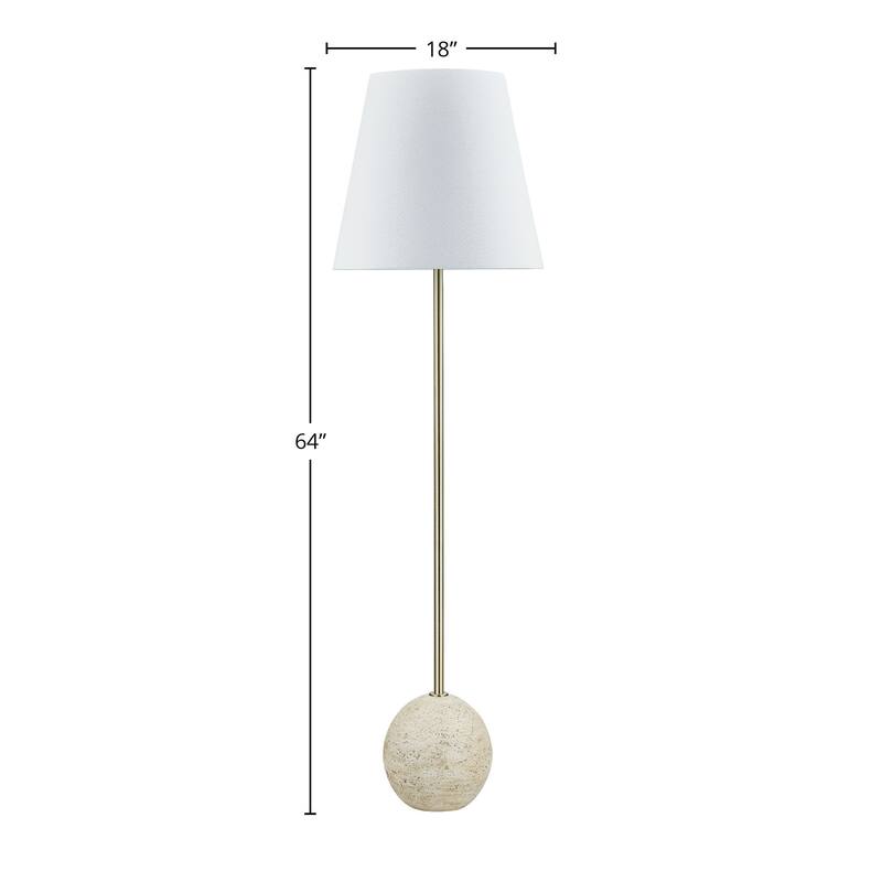 Nola 64"Floor Lamp with Linen Shade, Gold