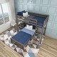 preview thumbnail 14 of 22, Max and Lily L Shaped Twin over Twin Bunk Bed with Desk