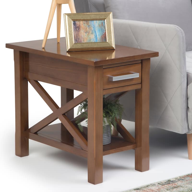 WYNDENHALL Waterloo SOLID WOOD 14 inch Wide Rectangle Contemporary Narrow Side Table - 14 inch Wide