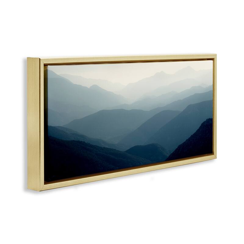 Stupell Foggy Blue Mountains Framed Floater Canvas Wall Art Design By Gemma Bardot