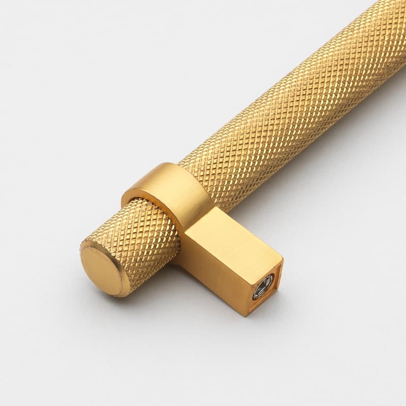 3 in Screw Center Solid Steel Bar Pull Cabinet Handle Pull (Pack of 5) - Brass Gold