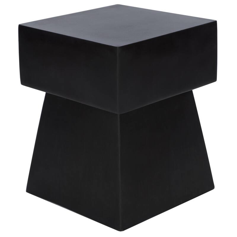 SAFAVIEH Outdoor Rukiye Concrete Indoor/Outdoor Accent Table - 13.7" W x 13.7" L x 18.1" H - 14Wx14Dx18H
