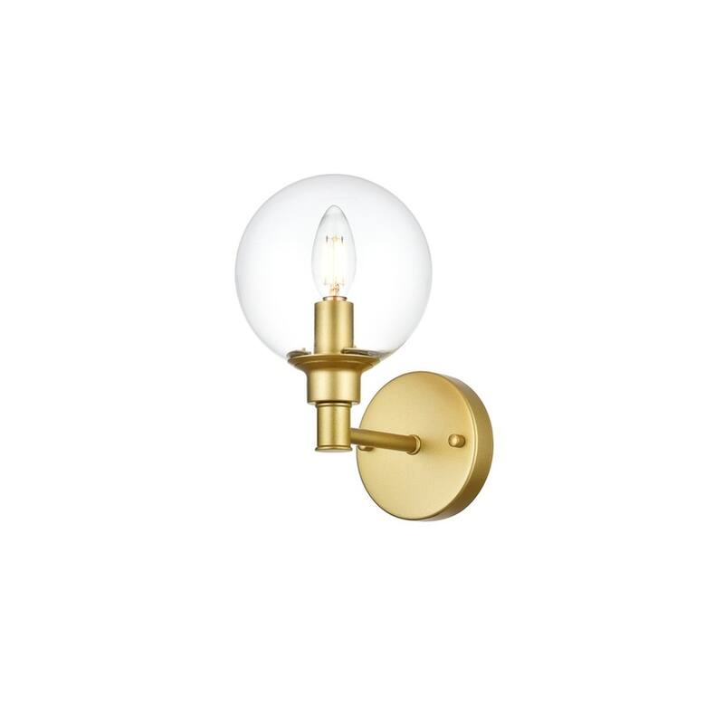 Jaelyin 1 Light Black and Clear Bath Sconce