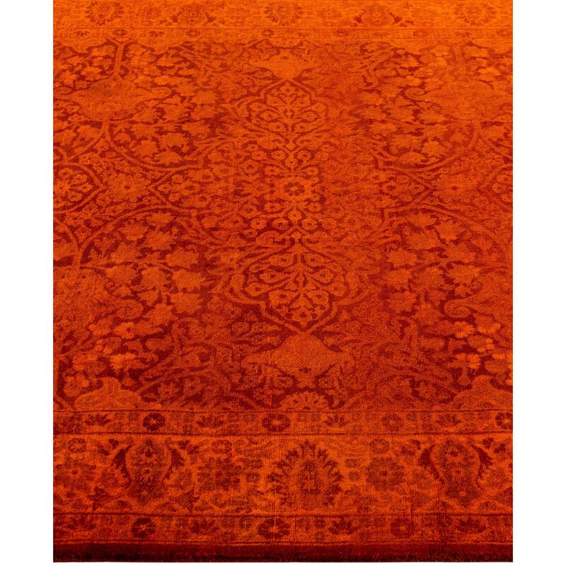 Overdyed One-of-a-Kind Hand-Knotted Area Rug - Orange - 4' 2" x 6' 0"