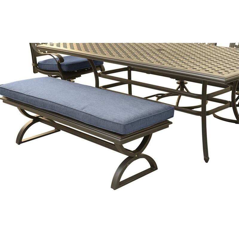 Aluminum Outdoor Dining Bench with Cushion Bed Bath & Beyond 37357849