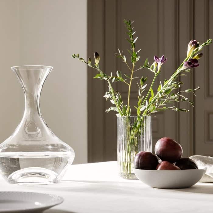 Lyngby Porcelæn Mouth Blown Glass Vase, Clear