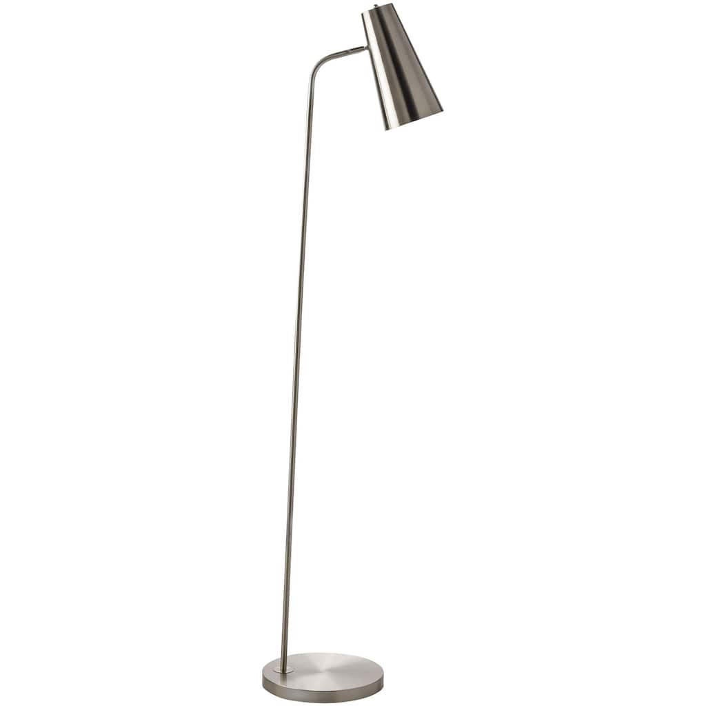 Liliya Brushed Metal Modern Tall Floor Lamp