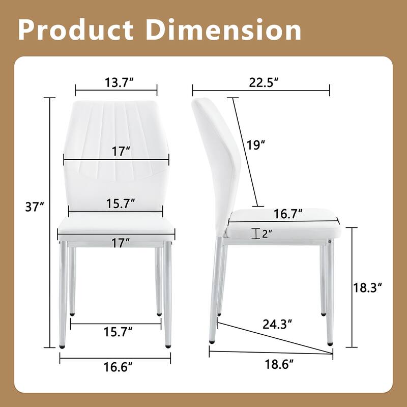 Dining Chair Reception Chair Accent Chair Set of 6 Office Chair White Silver Kitchen Chair Meeting Room Chair