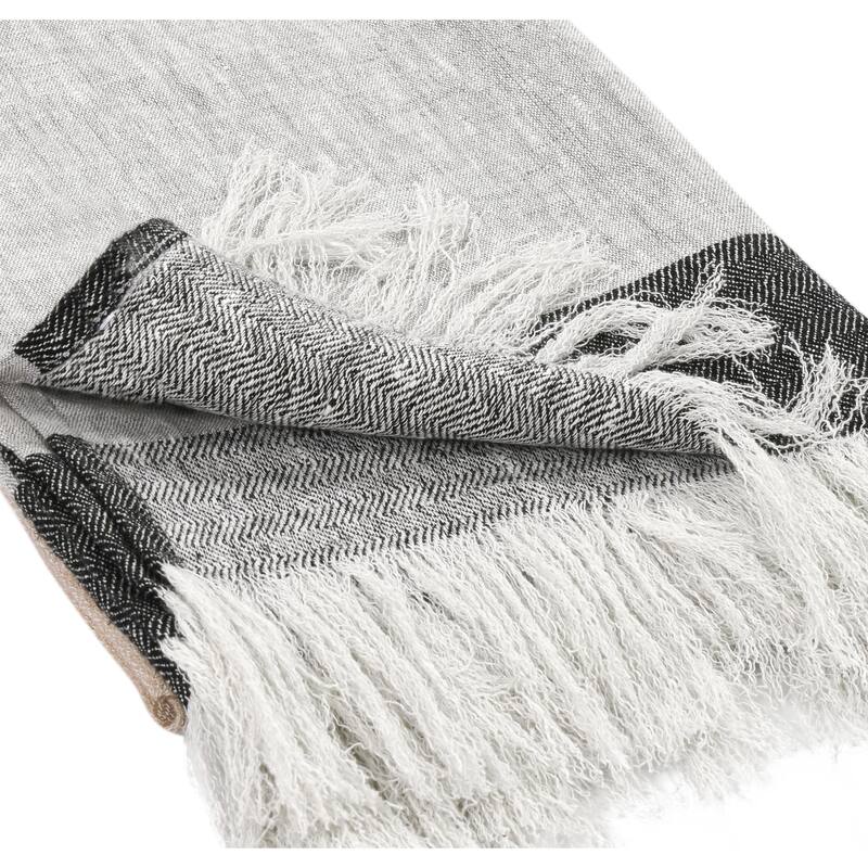 Villa by Classic Home Talara 100% Belgian Linen Throw Blanket