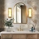 preview thumbnail 3 of 11, Modern 1-Light LED Gold Leaf Wall Sconce Acrylic Vanity Light - W5.1" x L15.7"