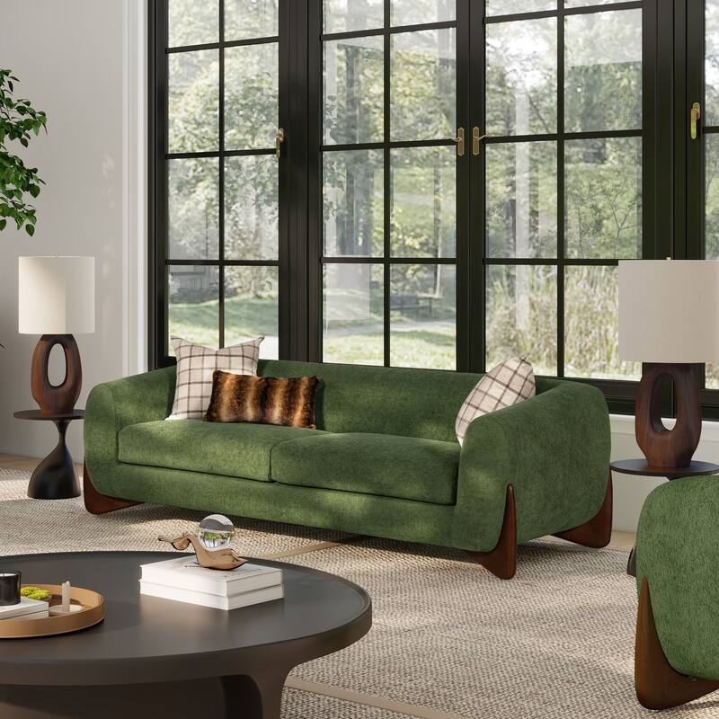 Alpine 90.5" Sherpa Upholstered Sofa