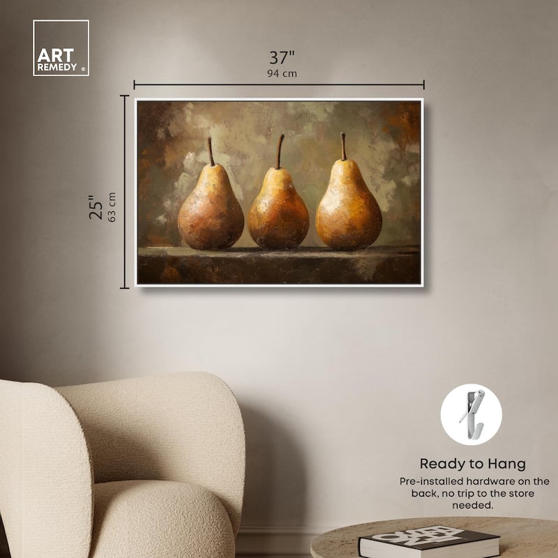 Pear Trio Canvas by Art Remedy