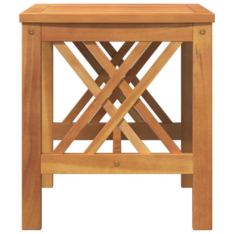 vidaXL Garden Side Table Brown 45x45x50 cm Solid Acacia Wood - 17.7 x 17.7 x 19.7