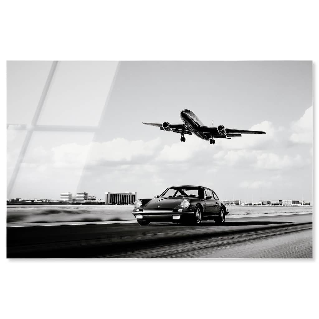 Sports Car Takeoff Acrylic by Art Remedy, Ready to Hang