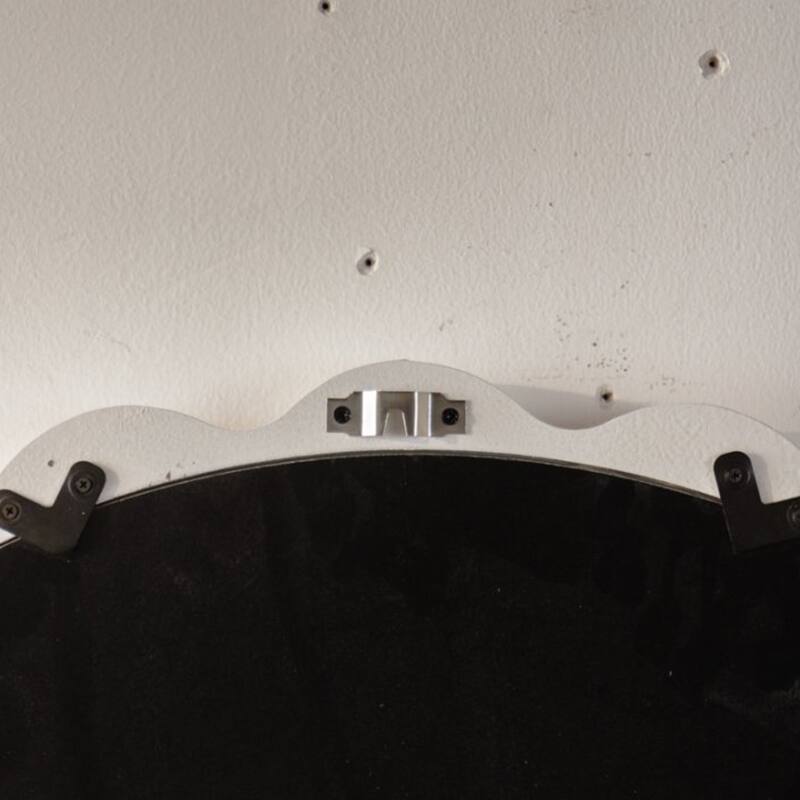 White Scalloped Round Wall Mirror, Wavy Frame for Living Room/Bedroom/Bathroom Decor - Cream White