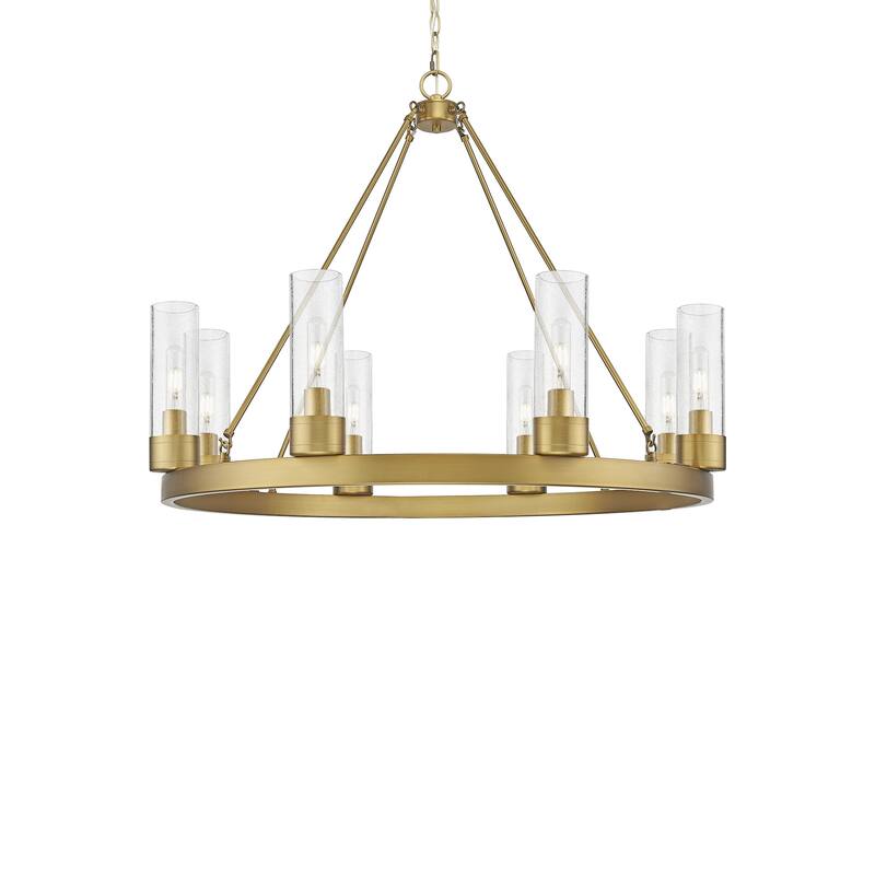 Innovations Lighting 617-8CR-28-36-8 Boreas Chandelier Boreas 8 Light - Brushed Brass / Seedy