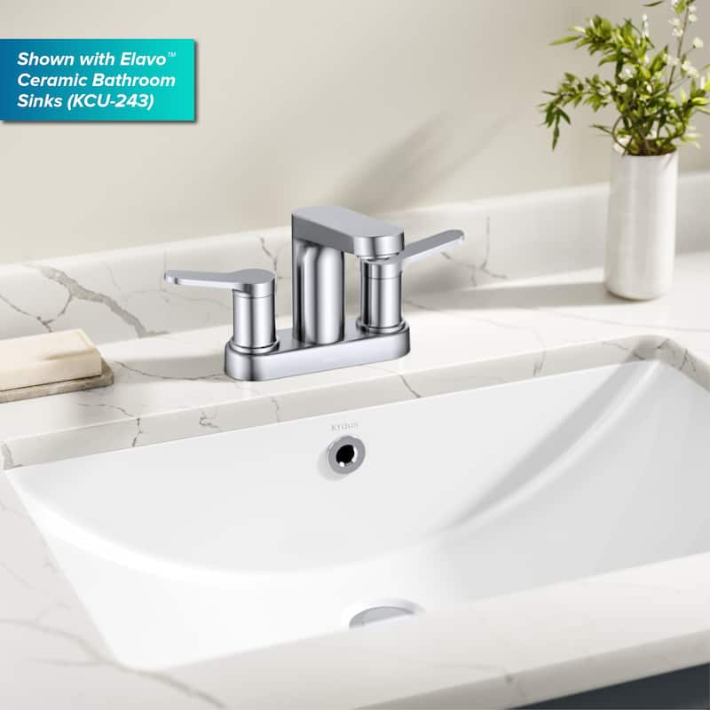 Kraus FUS-14102 Indy 1.2 GPM Centerset Bathroom Faucet with Push