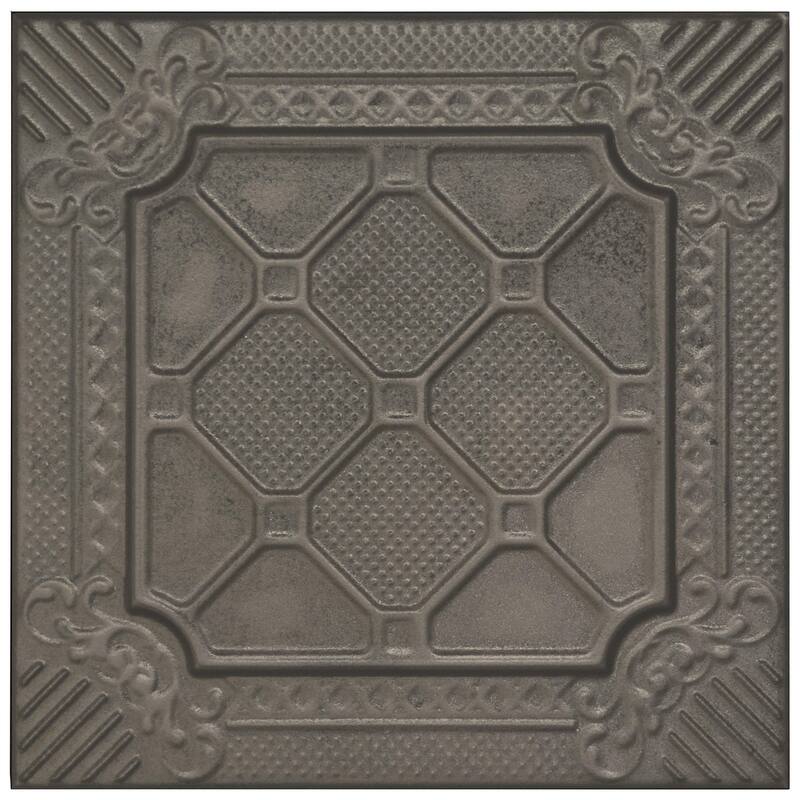 Merola Tile Ritz Metallo Silver 7-7/8" x 7-7/8" Ceramic Wall Tile