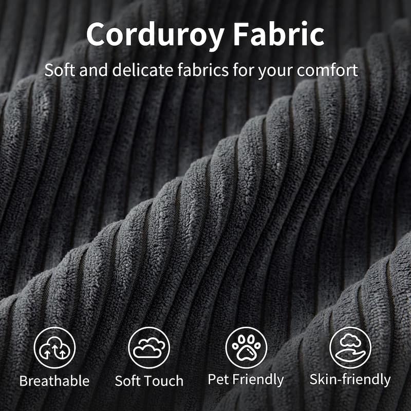 Modland 108" Boneless Cloud Couch, Modular L-Shaped Sectional Sofa, No Assembly, Corduroy