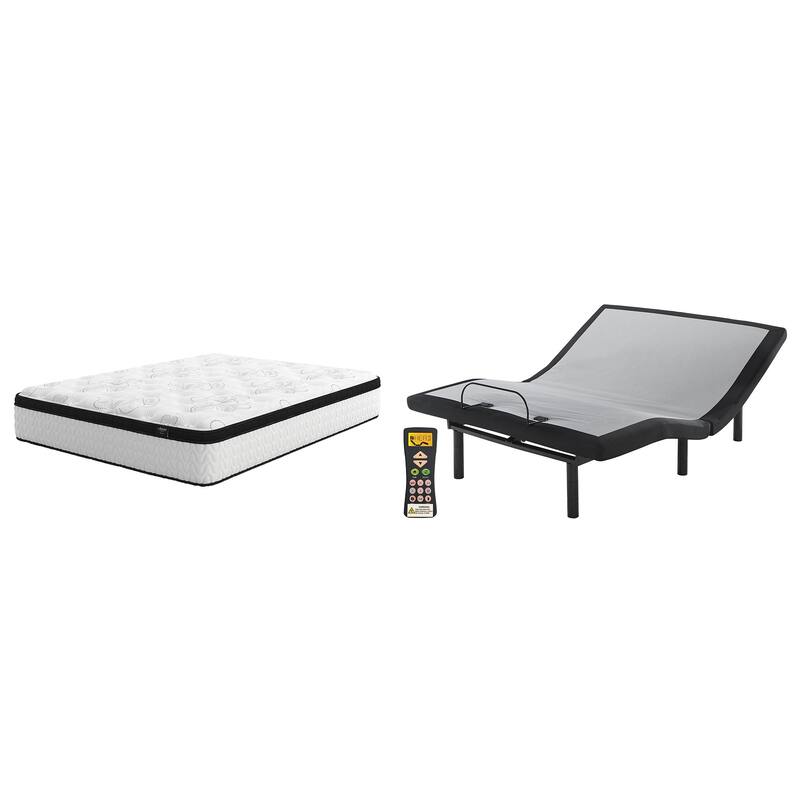 Signature Design by Ashley Chime 12 Inch Hybrid Black/White 2-Piece Mattress Package - California King