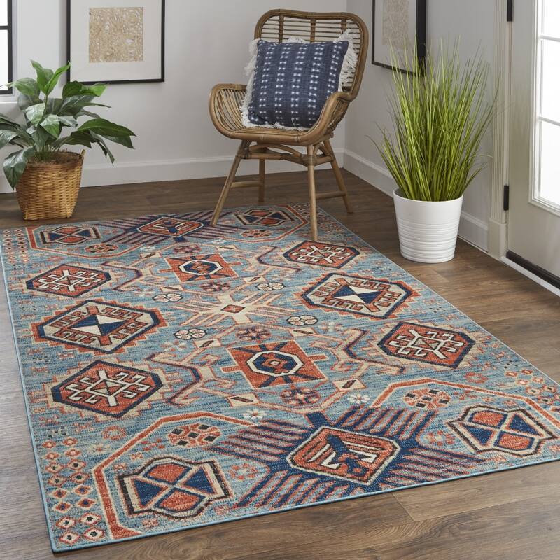 Voqiz Power Loomed Distressed Abstract Stain Resistant Area Rug By HomeRoots - 12' x 15'