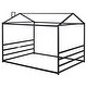 preview thumbnail 7 of 22, Metal House Shape Platform Bed, Black, Queen - Stylish, Sturdy & Safe Design