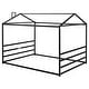 preview thumbnail 7 of 9, Queen Size Metal House Shape Platform Bed Frame for Boys Girls Kids Adults Toddler, Black