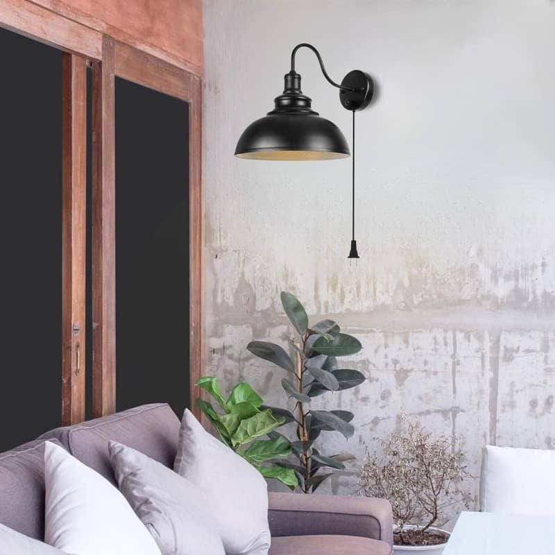 1 PCs sconce light black wall lighting metal bulb wall lamp