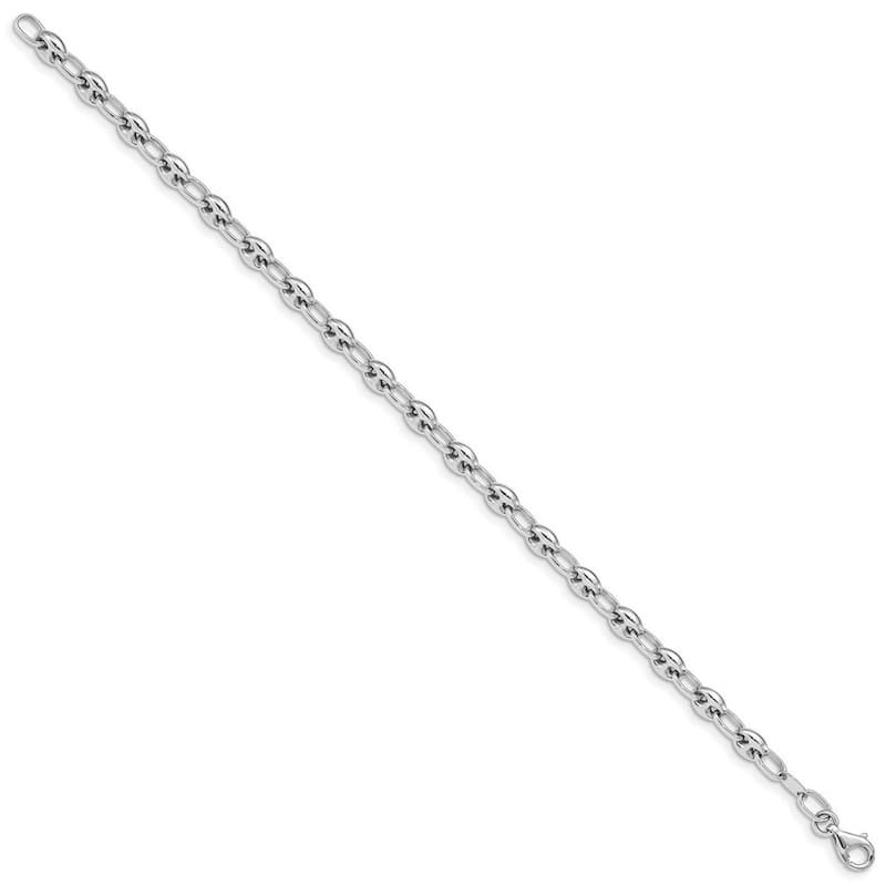 Curata 14k White Gold Polished Link Bracelet 7.5 Inch