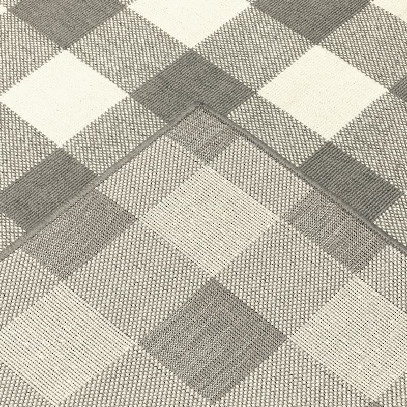 Style Haven Gingham Check Indoor/Outdoor Area Rug..
