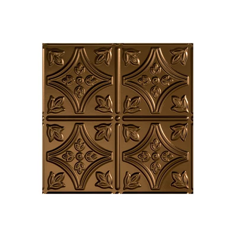 FASÄDE Traditional Style 1 Decorative Vinyl 2ft x 2ft Lay in Ceiling Panel in Oil Rubbed Bronze (5 Pack) - 12in x 12in Sample - Oil Rubbed Bronze