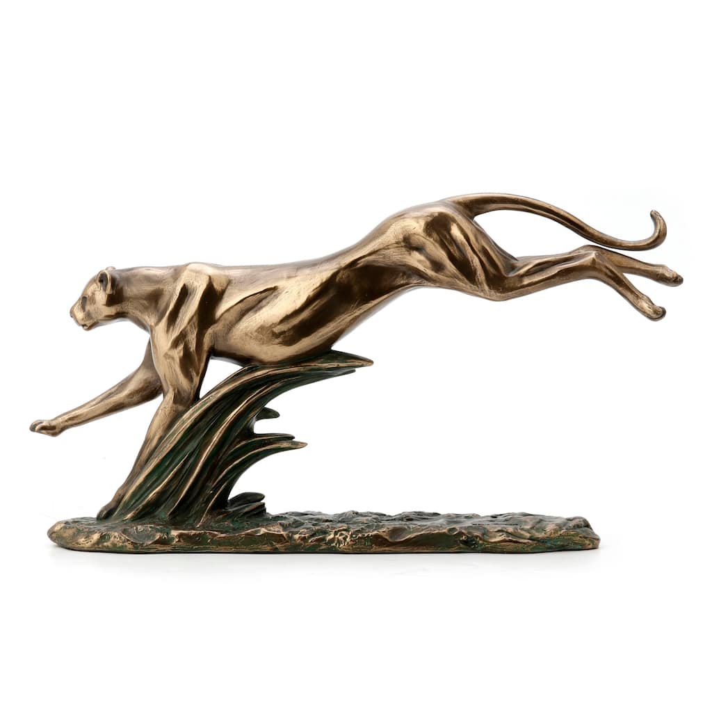 11.61" W RUNNING CHEETAH Cold Cast Bronze - 2.95"x11.61"x6.38"