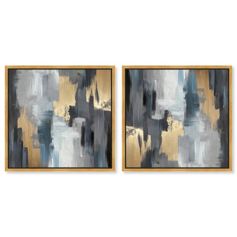 Makes Me Believe Bow Canvas by Art Remedy - 40" x 40" - Gold