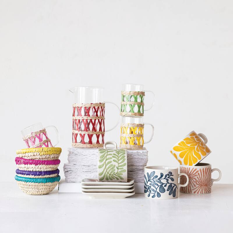 Glass Pitcher with Woven Sleeve