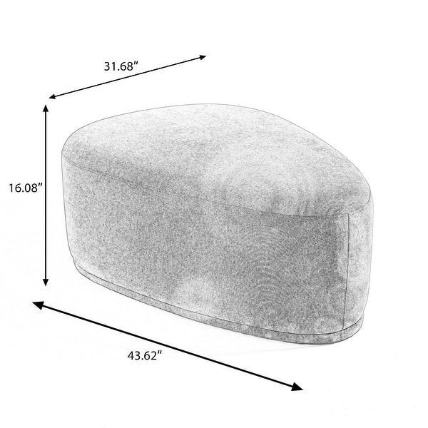 dimension image slide 0 of 2, Leon 43" W Modern Oversized Chenille Triangular Cheese Ottoman