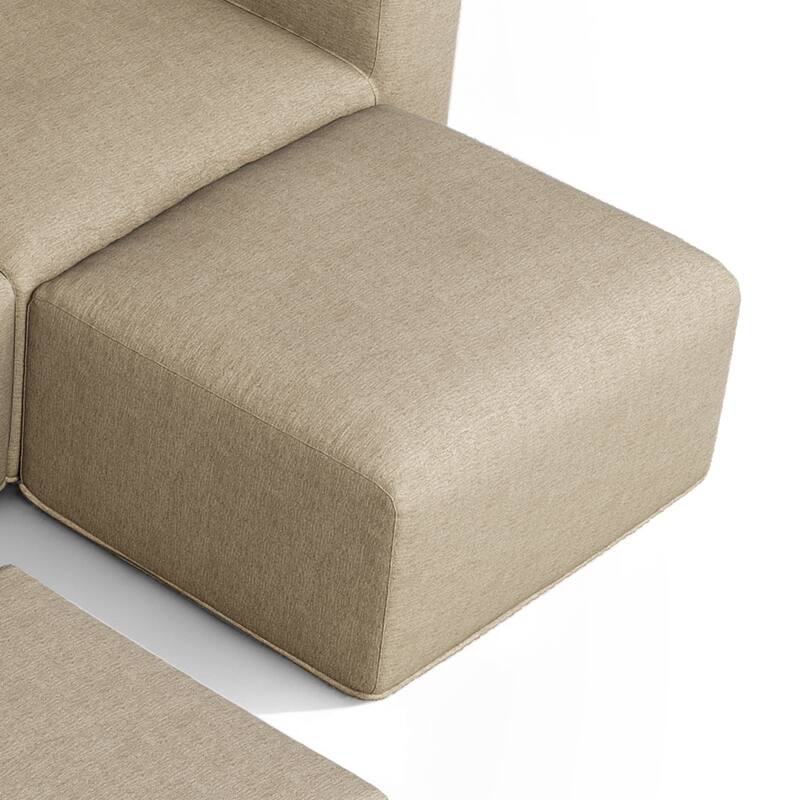 Outdoor No Assembly Patio Conversation Sets with Coffee Table, Ottoman