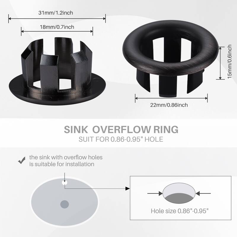 WOWOW 1.2 in. Sink Basin Trim Overflow Cover (6-Pack)