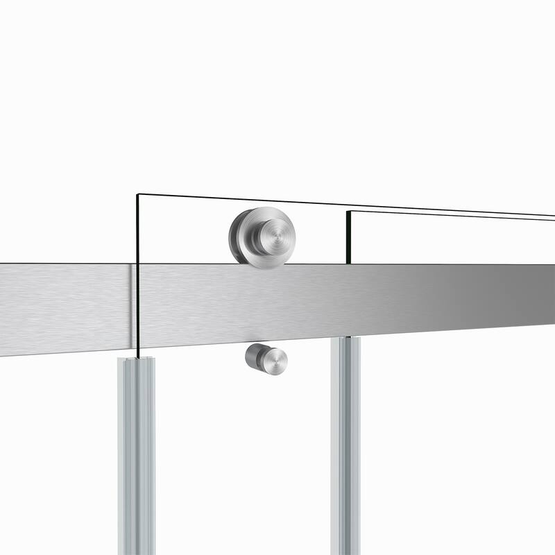 Spezia 60" W x 58" H Sliding Frameless Tub Door in Brushed Nickel - 60" W x 58" H