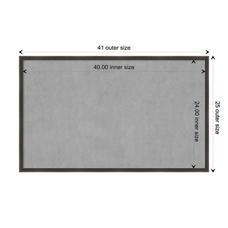 Amanti Art Hardwood Wedge Chocolate Framed Magnetic Board - Board Size 40x24