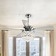 preview thumbnail 2 of 11, Chrome/ Crystal 4-light Chandelier/ Ceiling Fan with Remote